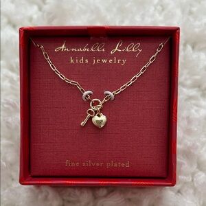 Annabelle Gold Heart and Key Kids Necklace